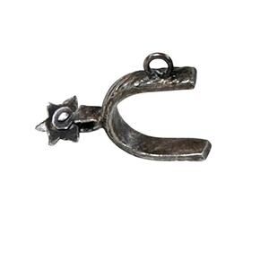 Moveable spur charm silver tone